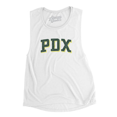 Pdx Varsity Women's Flowey Scoopneck Muscle Tank-Allegiant Goods Co. Vintage Sports Apparel