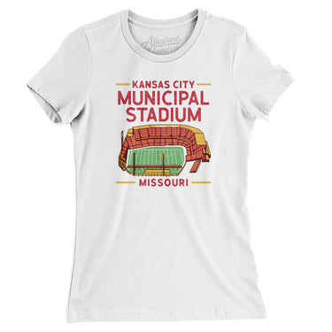 Kansas City Municipal Stadium Women's T-Shirt-Allegiant Goods Co. Vintage Sports Apparel