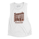 Sequoia National Park Women's Flowey Scoopneck Muscle Tank-White-Allegiant Goods Co. Vintage Sports Apparel