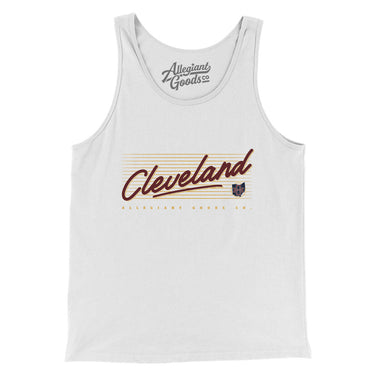 Cleveland Retro Men/Unisex Tank Top-White-Allegiant Goods Co. Vintage Sports Apparel