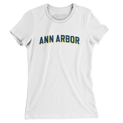 Ann Arbor Varsity Women's T-Shirt-White-Allegiant Goods Co. Vintage Sports Apparel