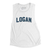 Logan Varsity Women's Flowey Scoopneck Muscle Tank-White-Allegiant Goods Co. Vintage Sports Apparel