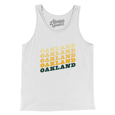 Oakland Vintage Repeat Men/Unisex Tank Top-White-Allegiant Goods Co. Vintage Sports Apparel
