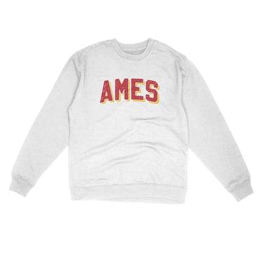 Ames Varsity Midweight Crewneck Sweatshirt-White-Allegiant Goods Co. Vintage Sports Apparel