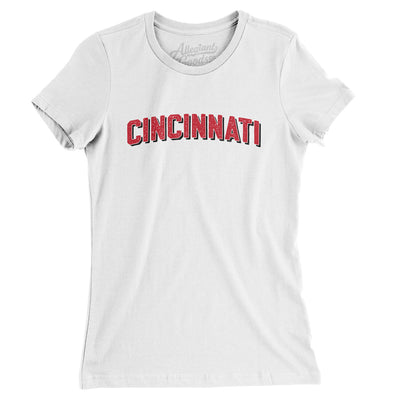 Cincinnati Varsity Women's T-Shirt-White-Allegiant Goods Co. Vintage Sports Apparel