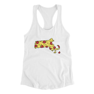 Massachusetts Pizza State Women's Racerback Tank-Allegiant Goods Co. Vintage Sports Apparel