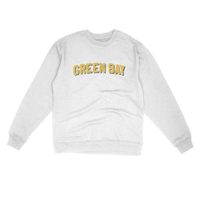 Green Bay Varsity Midweight Crewneck Sweatshirt-White-Allegiant Goods Co. Vintage Sports Apparel