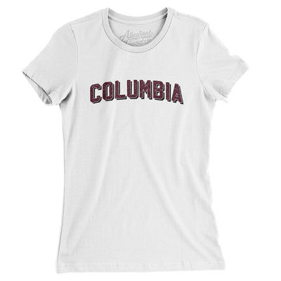 Columbia South Carolina Varsity Women's T-Shirt-White-Allegiant Goods Co. Vintage Sports Apparel