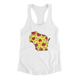 Wisconsin Pizza State Women's Racerback Tank-White-Allegiant Goods Co. Vintage Sports Apparel