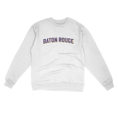 Baton Rouge Varsity Midweight Crewneck Sweatshirt-White-Allegiant Goods Co. Vintage Sports Apparel