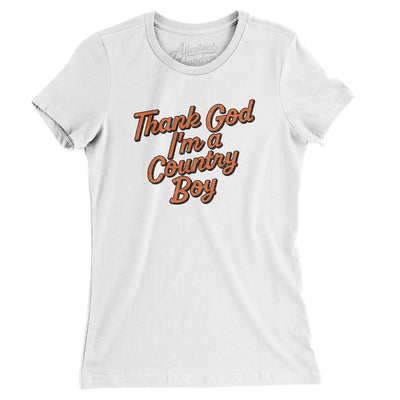 Thank God I’m A Country Boy Women's T-Shirt-White-Allegiant Goods Co. Vintage Sports Apparel