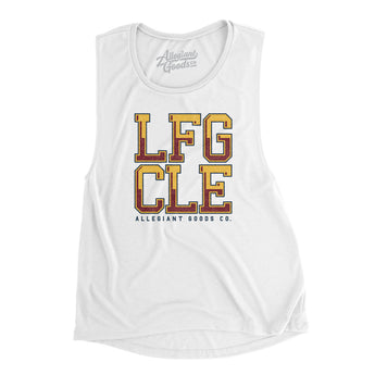 Lfg Cle Women's Flowey Scoopneck Muscle Tank-Allegiant Goods Co. Vintage Sports Apparel