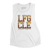 Lfg Cle Women's Flowey Scoopneck Muscle Tank-White-Allegiant Goods Co. Vintage Sports Apparel
