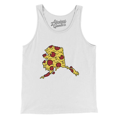 Alaska Pizza State Men/Unisex Tank Top-White-Allegiant Goods Co. Vintage Sports Apparel