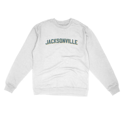 Jacksonville Varsity Midweight Crewneck Sweatshirt-White-Allegiant Goods Co. Vintage Sports Apparel