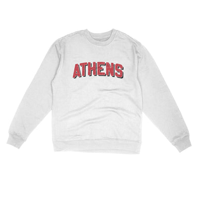 Athens Varsity Midweight Crewneck Sweatshirt-White-Allegiant Goods Co. Vintage Sports Apparel