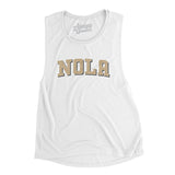 Nola Varsity Women's Flowey Scoopneck Muscle Tank-White-Allegiant Goods Co. Vintage Sports Apparel