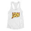 Connecticut Pizza State Women's Racerback Tank-White-Allegiant Goods Co. Vintage Sports Apparel