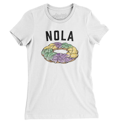 New Orleans King Cake Women's T-Shirt-White-Allegiant Goods Co. Vintage Sports Apparel
