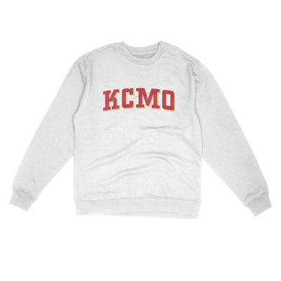 Kcmo Varsity Midweight Crewneck Sweatshirt-White-Allegiant Goods Co. Vintage Sports Apparel