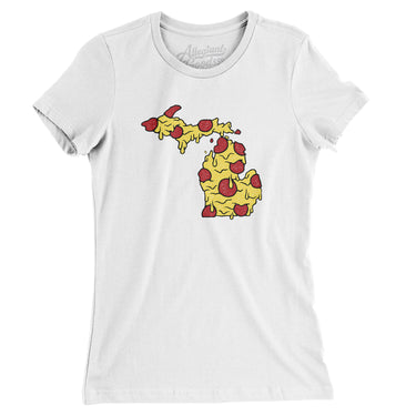 Michigan Pizza State Women's T-Shirt-Allegiant Goods Co. Vintage Sports Apparel