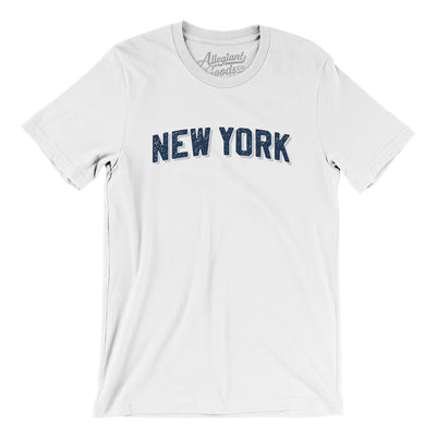 New York Varsity Men/Unisex T-Shirt-White-Allegiant Goods Co. Vintage Sports Apparel