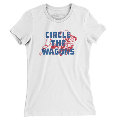 Circle The Wagons Women's T-Shirt-White-Allegiant Goods Co. Vintage Sports Apparel