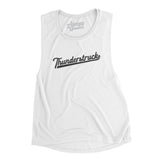 Chicago Thunderstruck Women's Flowey Scoopneck Muscle Tank-White-Allegiant Goods Co. Vintage Sports Apparel