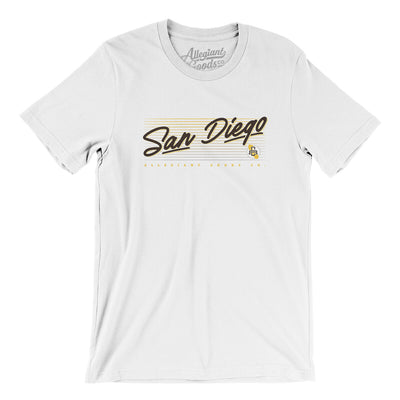San Diego Retro Men/Unisex T-Shirt-White-Allegiant Goods Co. Vintage Sports Apparel