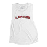 Bloomington Indiana Varsity Women's Flowey Scoopneck Muscle Tank-White-Allegiant Goods Co. Vintage Sports Apparel