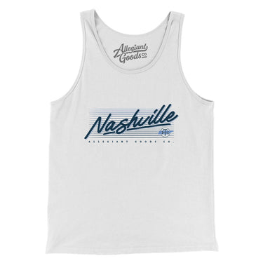 Nashville Retro Men/Unisex Tank Top-White-Allegiant Goods Co. Vintage Sports Apparel