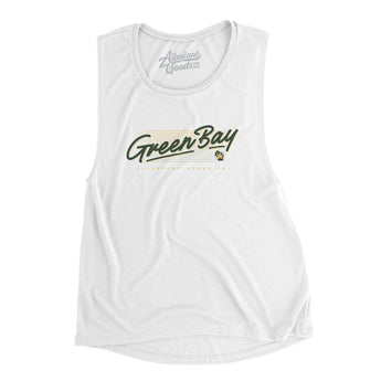 Green Bay Retro Women's Flowey Scoopneck Muscle Tank-Allegiant Goods Co. Vintage Sports Apparel