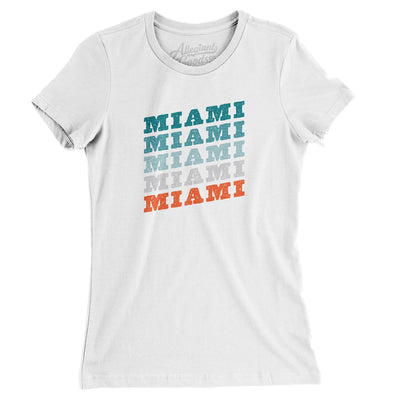 Miami Vintage Repeat Women's T-Shirt-White-Allegiant Goods Co. Vintage Sports Apparel