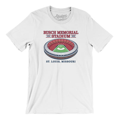 Busch Memorial Stadium Men/Unisex T-Shirt-White-Allegiant Goods Co. Vintage Sports Apparel