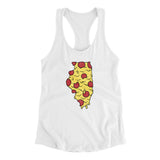 Illinois Pizza State Women's Racerback Tank-White-Allegiant Goods Co. Vintage Sports Apparel