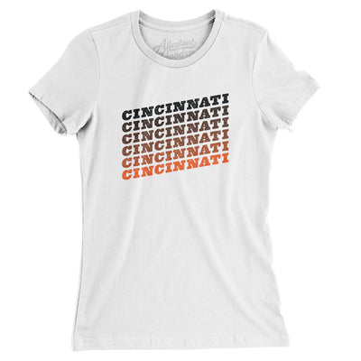Cincinnati Vintage Repeat Women's T-Shirt-White-Allegiant Goods Co. Vintage Sports Apparel