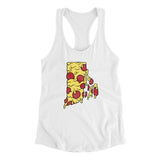 Rhode Island Pizza State Women's Racerback Tank-White-Allegiant Goods Co. Vintage Sports Apparel