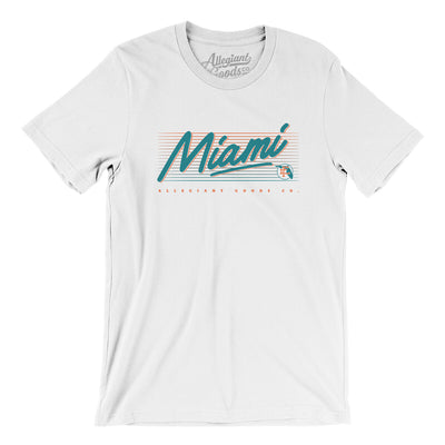 Miami Retro Men/Unisex T-Shirt-White-Allegiant Goods Co. Vintage Sports Apparel