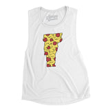 Vermont Pizza State Women's Flowey Scoopneck Muscle Tank-White-Allegiant Goods Co. Vintage Sports Apparel