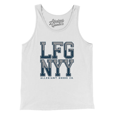 Lfg Nyy Men/Unisex Tank Top-White-Allegiant Goods Co. Vintage Sports Apparel