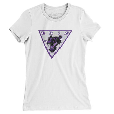Erie Panthers Women's T-Shirt-White-Allegiant Goods Co. Vintage Sports Apparel
