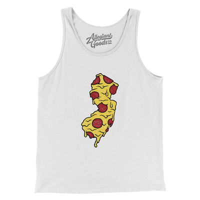 New Jersey Pizza State Men/Unisex Tank Top-White-Allegiant Goods Co. Vintage Sports Apparel