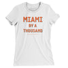 Miami Football By A Thousand Women's T-Shirt-White-Allegiant Goods Co. Vintage Sports Apparel