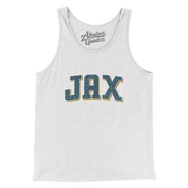 Jax Varsity Men/Unisex Tank Top-White-Allegiant Goods Co. Vintage Sports Apparel