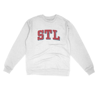 Stl Varsity Midweight Crewneck Sweatshirt-White-Allegiant Goods Co. Vintage Sports Apparel
