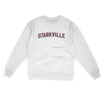 Starkville Varsity Midweight Crewneck Sweatshirt-White-Allegiant Goods Co. Vintage Sports Apparel