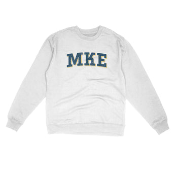 Mke Varsity Midweight Crewneck Sweatshirt-White-Allegiant Goods Co. Vintage Sports Apparel