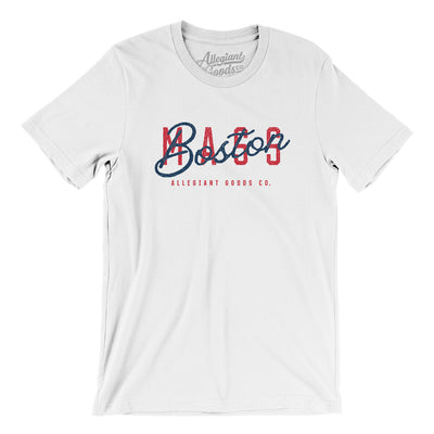 Boston Overprint Men/Unisex T-Shirt-White-Allegiant Goods Co. Vintage Sports Apparel