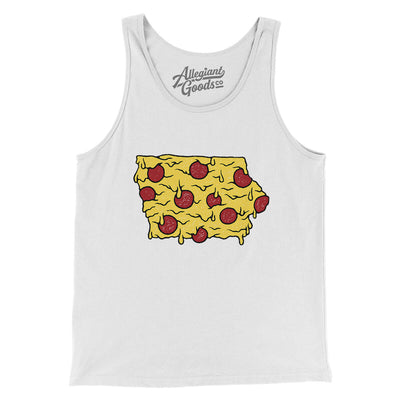 Iowa Pizza State Men/Unisex Tank Top-White-Allegiant Goods Co. Vintage Sports Apparel