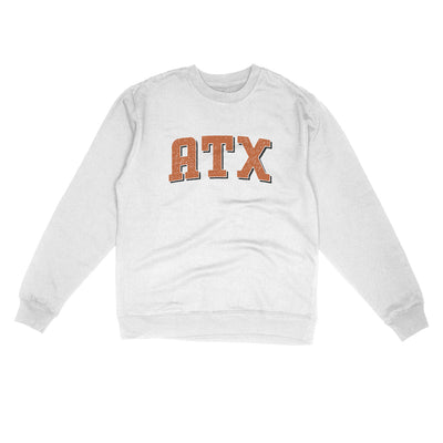 Atx Varsity Midweight Crewneck Sweatshirt-White-Allegiant Goods Co. Vintage Sports Apparel